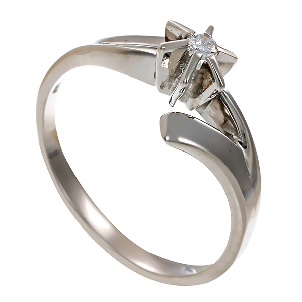 Brillantring, 14K, Weißgold