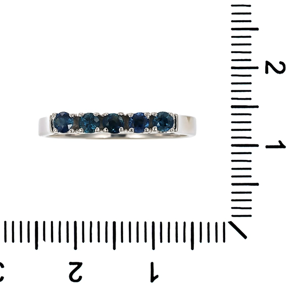 Ring, 14K, Weißgold, Saphir