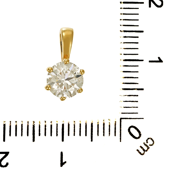 Anhänger, 14K, Gelbgold, Brillant 1,01 ct