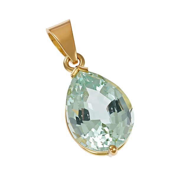 Anhänger, 14K, Gelbgold, Aquamarin