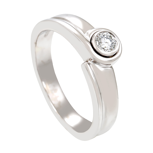 Diamantring, 14K, Weißgold, Brillant 0,20 ct