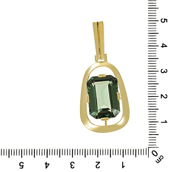 Anhänger, 14K, Gelbgold, synthetischer Spinell