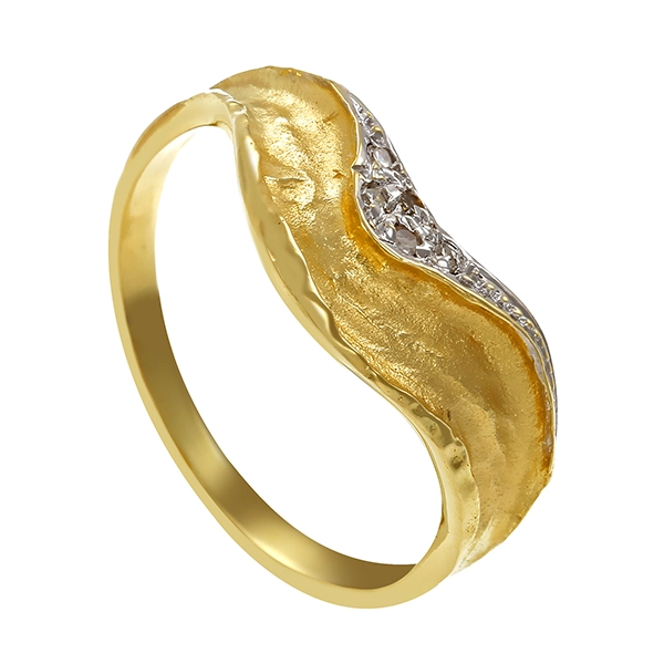 Diamantring, 14K, Gelb-/Weißgold, Diamanten