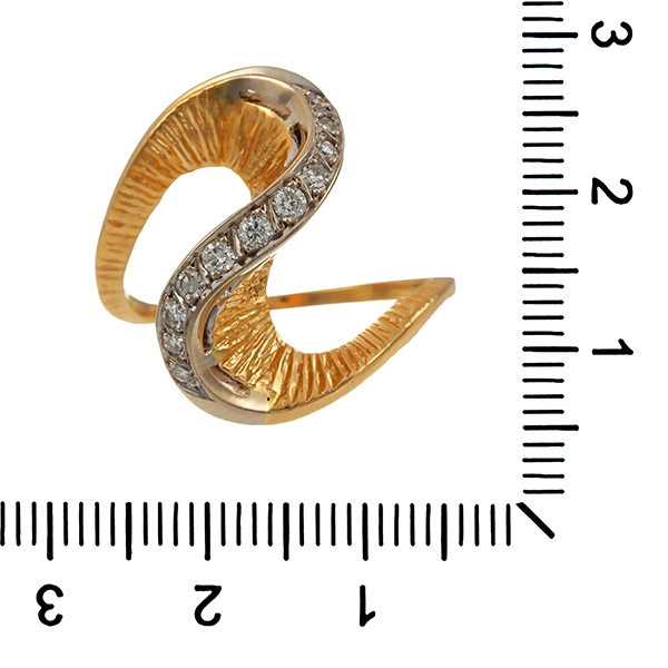 Ring, 18K, Gelb-/Weißgold, Brillanten, Diamanten