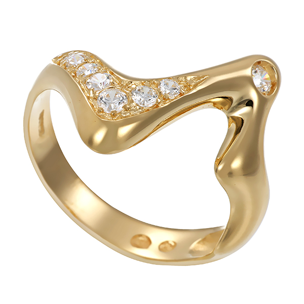 Ring, 14K, Gelbgold, Zirkonia