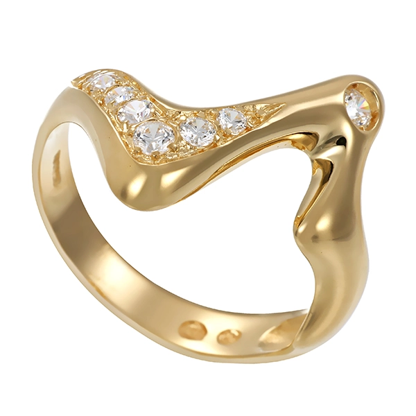 Ring, 14K, Gelbgold, Zirkonia