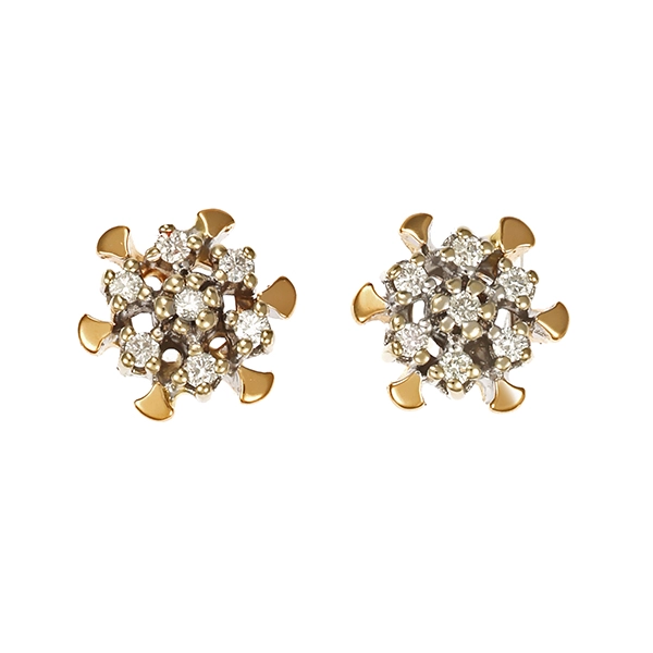 Ohrstecker, 14K, Gelb-/Weißgold, Brillanten