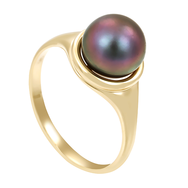 Ring, 14K, Gelbgold, Perle