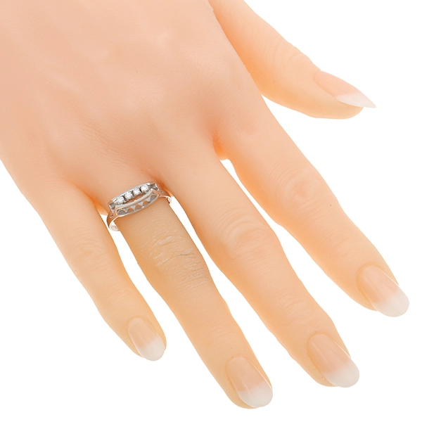 Diamantring, 14K, Weißgold, Diamanten 0,12 ct