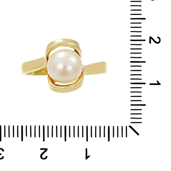 Ring, 14K, Gelbgold, Perle