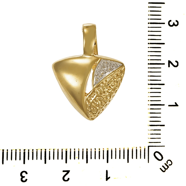 Anhänger, 8K, Gelb-/Weißgold, Diamant