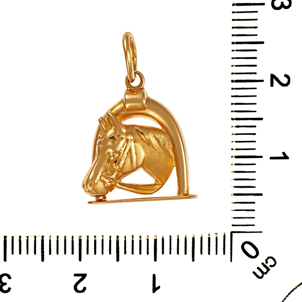 Anhänger, 14K, Gelbgold, Pferd