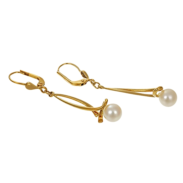 Ohrringe, 8K, Gelbgold, Perle