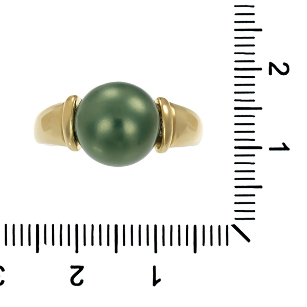 Ring, 14K, Gelbgold, synthetische Perle
