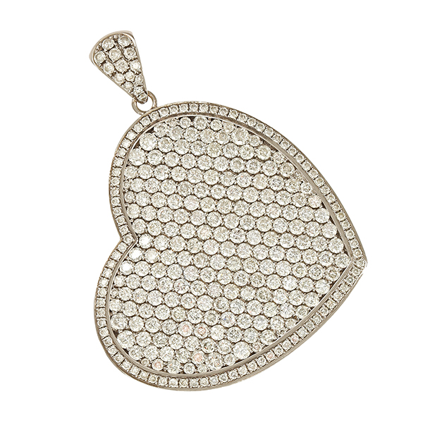 Anhänger, 18K, Weißgold, Brillanten, Herz