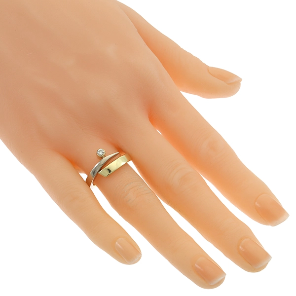Diamantring, 14K, Gelb-/Weißgold, Brillant