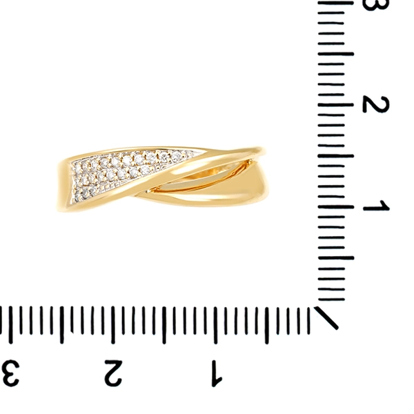 Diamantring, 14K, Gelb-/Weißgold, Brillanten 0,10 ct