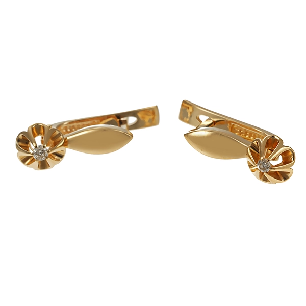 Ohrhänger, 14K, Gelbgold, Brillanten