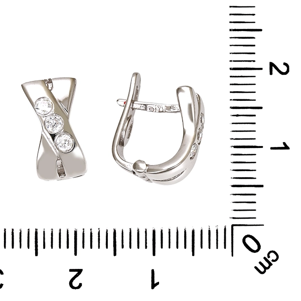 Ohrhänger, 18K, Weißgold, Zirkonia