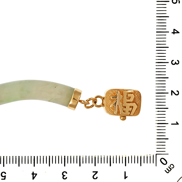 Armband, 14K, Gelbgold, Jade