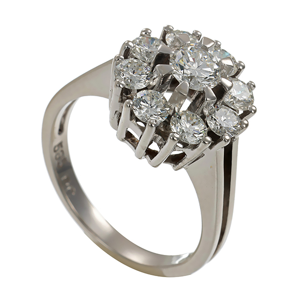 Diamantring, 14K, Weißgold, Brillanten 1,00 ct