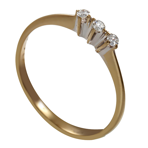 Ring, 14K, Weißgold, Brillanten 