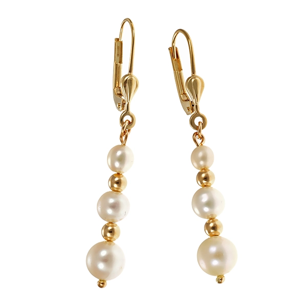 Ohrhänger, 14K, Gelbgold, Perlen