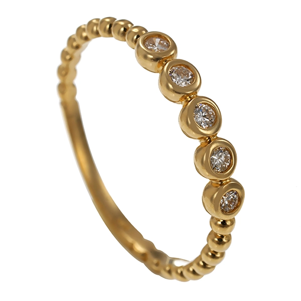 Ring, 14K, Gelbgold, Brillanten
