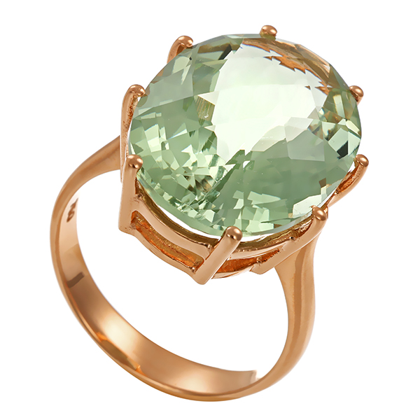 Ring, 18K, Rotgold, Quarz