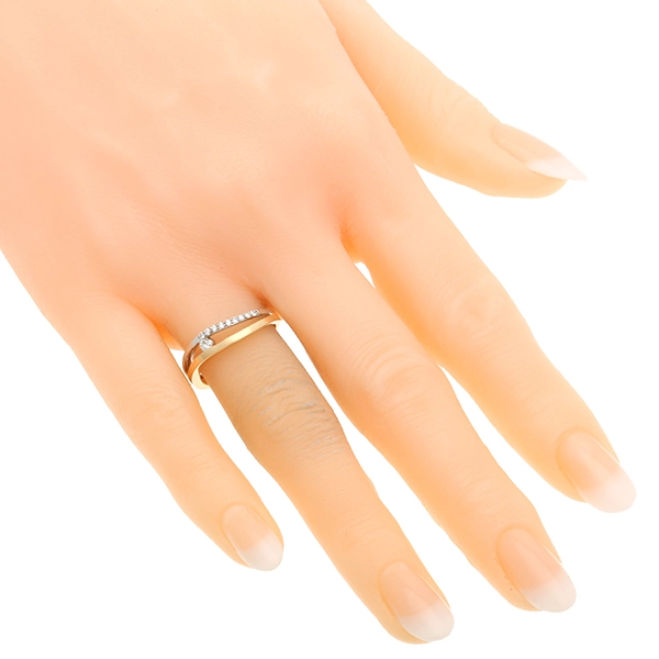 Diamantring, 14K, Gelb-/Weißgold, Brillanten 0,13 ct