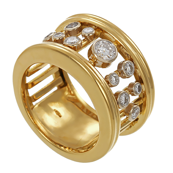 Ring, 18K, Gelbgold, Brillanten 
