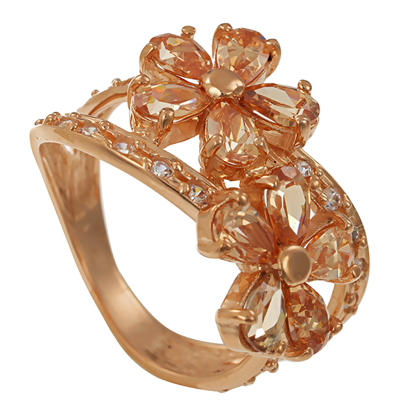 Ring, 14K, Rotgold, Zirkonia