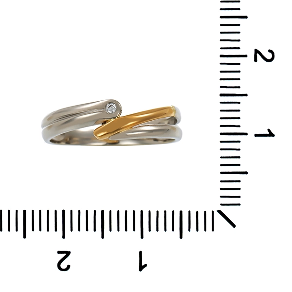 Ring, Platin/Gelbgold, Diamant