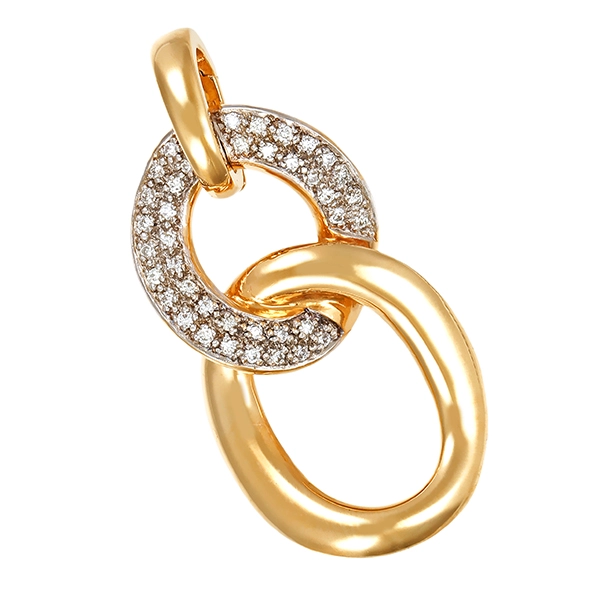 Anhänger, 14K, Gelb-/Weißgold, Brillanten