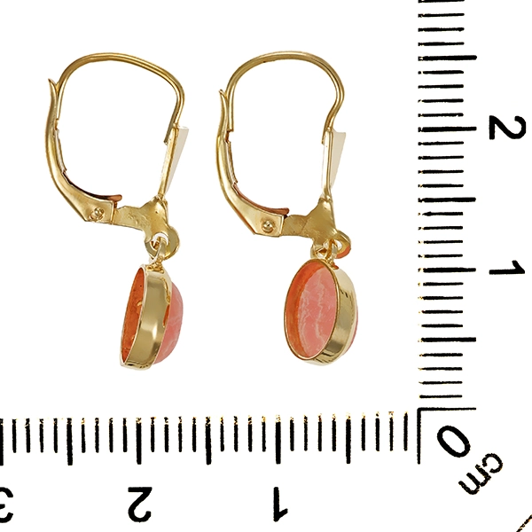 Ohrhänger, 14K, Gelbgold, Rhodochrosit