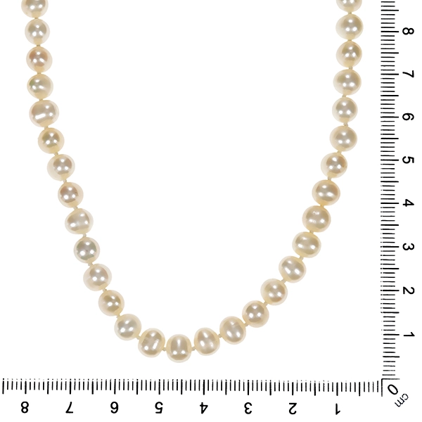 Perlenkette, 14K, Gelbgold