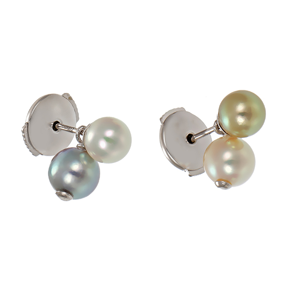 Steckhänger, 18K, Weißgold, Zuchtperlen 