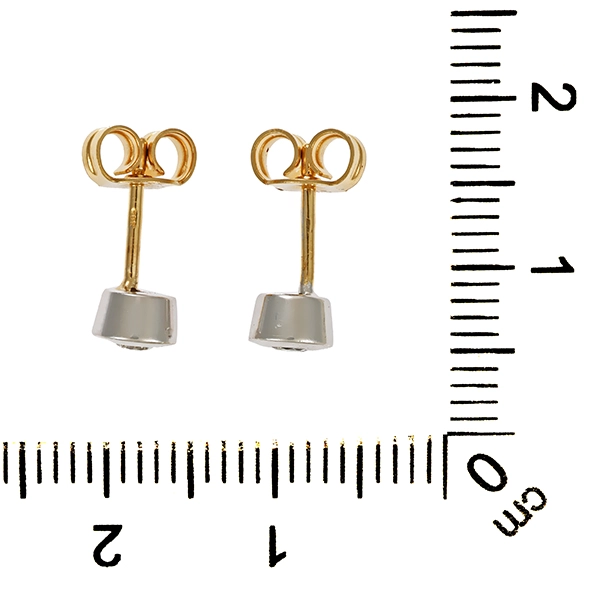 Solitärstecker, 14K, Gelb-/Weißgold, Brillanten