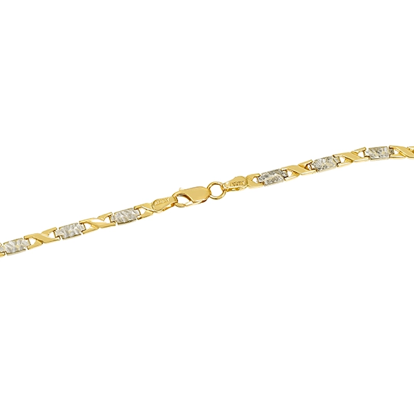Goldkette, 14K, Gelb-/Weißgold