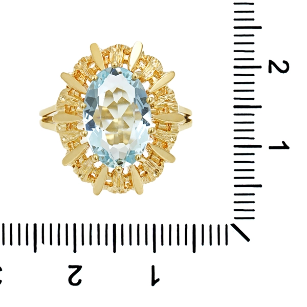 Ring, 14K, Gelbgold, Aquamarin