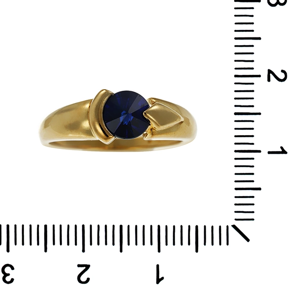 Ring, 8K, Gelbgold, synth. Stein