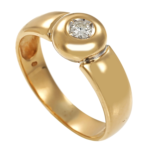 Diamantring, 14K, Gelbgold, Brillant