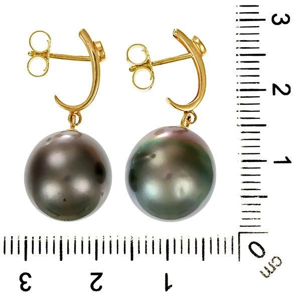 Steckhänger, 14K, Gelbgold, Zuchtperlen, Brillanten
