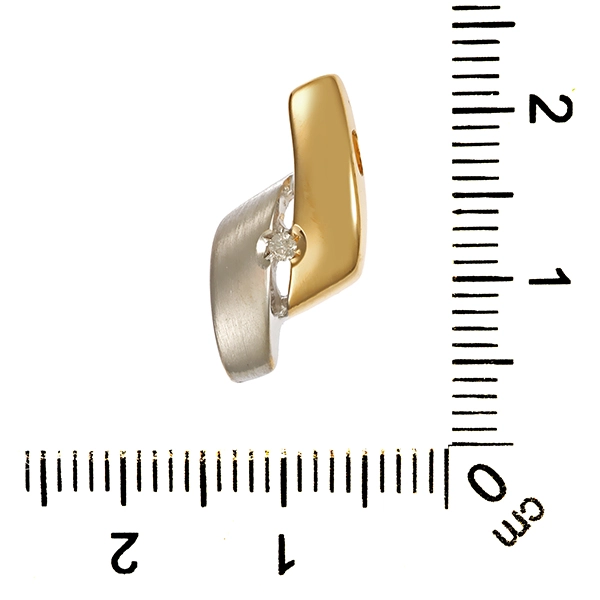 Anhänger, 14K, Gelb-/Weißgold, Brillant