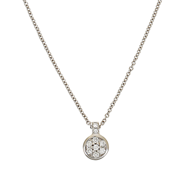 Collier, 14K, Weißgold, Brillanten