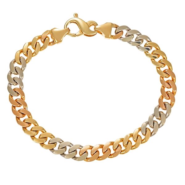 Armband, 14K, Gelb-/Weiß-/Rotgold, Panzer-