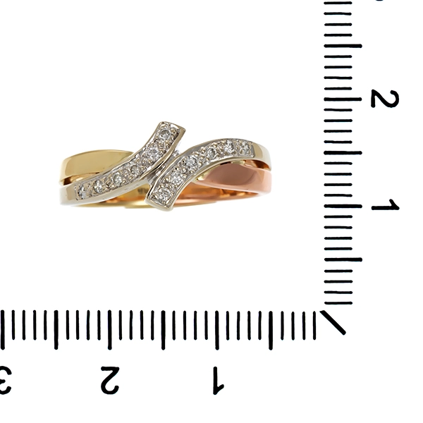Diamantring, 14K, Rot-/Weiß-/Gelbgold, Brillanten