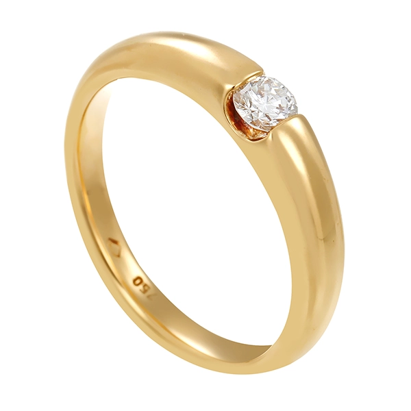 Diamantring, 18K, Gelbgold, Brillant 0,20 ct