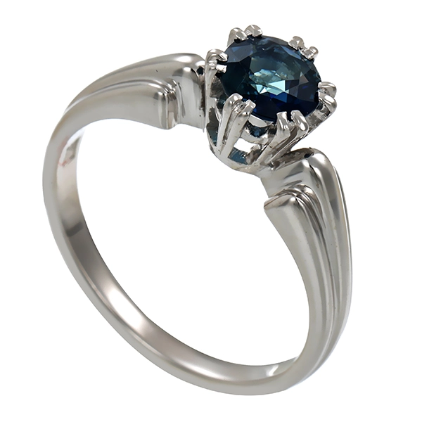 Ring, 18K, Weißgold, Saphir