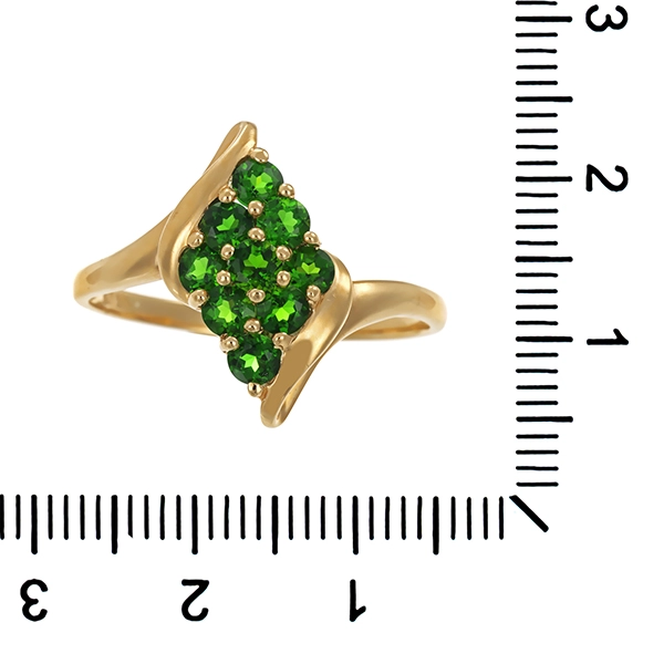 Ring, 14K, Gelbgold, Diopsid